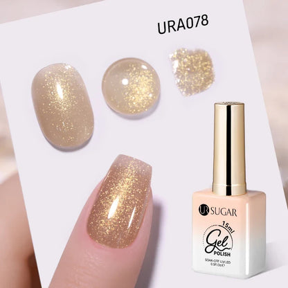 UR SUGAR 15ml Fiber Rubber Base Gel Upgrade Broken Nail Repaired Fiberglass Clear Quick Building UV Construction Gel Soak Off