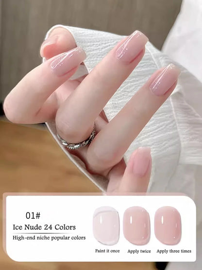 10ML 1-24PCS Milk White Jelly Gel Nail Polish Nail Art 2026 New Popular Nail Supplies UV LED Light Nails Black Red Nails