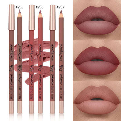 3Pcs/Set Brown Matte Lip Liner | Creamy waterproof formula | Long-lasting, waterproof, smudge-resistant | Highly pigmented