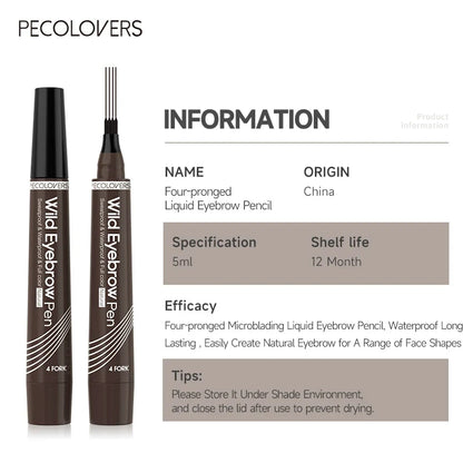 Eyebrows Pen Eyebrow Tattoo Waterproof Liquid Black Eye Brow Makeup Pencil Microblading