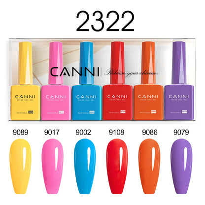 6pcs*9ml CANNI Nail Gel Polish Kit HEMA FREE Jade Jelly Nude Jelly Pink VIP Kit Christmas Gift French Nail Design Natural Color
