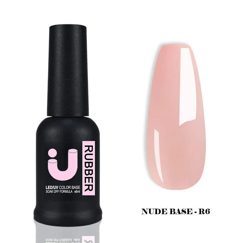 UNO JYJ Nude Rubber Base Gel Polish Semi-permanent Nail Polish UV Varnish Manicure Natural Nail Base Coat 7 Colors Basis Gellac