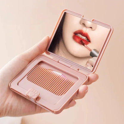 Cute foldable portable makeup mirror, 2-in-1 mini handheld makeup and comb, perfect for students and young girls, makeup, cheap,