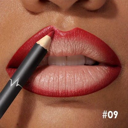 Waterproof Long Lasting Matte Lipliner Pencil Red Contour Tint Lipstick Non Stick Cup Moisturising Lip Makeup 12 Colors