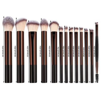 13PCS Makeup Brush Set Foundation Concealer Powder Eyeshadow Blush Brush Kabuki Blending Cosmetic Beauty Tool for Face