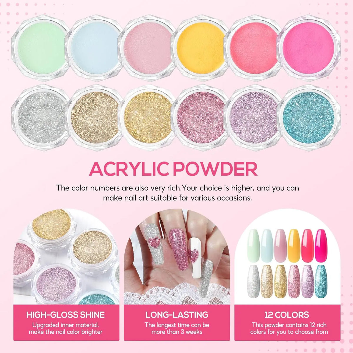 Acrylic Nail Kit for Beginners with Everything Nails Kit Acrylic Set with Drill and U V Light Professional Glitter Powder Decora