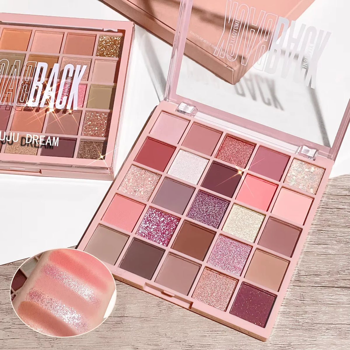 25-color eye shadow tray, oatmeal milk tea tray, sparkling powder, pearl sequins, gentle orange brown, affordable eye shadow