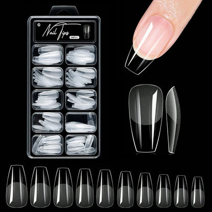 100/600Pcs Short Almond Nail Tips Soft Gel Nail Tips Full Cover False Nail Tips For Acrylic Nails  Salon Home Press On Nails