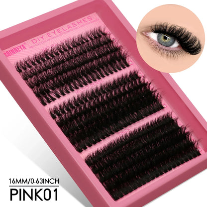 GROINNEYA Fluffy Thick DIY Eyelashes Cluster D/DD Curl Wispy Individual lashes Mix Eyelash Extensions False Eyelashes Extension