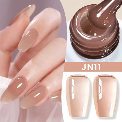 BORN PRETTY Milky White Jelly Nude Gel Nail Polish 10ml White Translucent Soak Off Gel Vernis Semi Permanent Need UV Light Cure