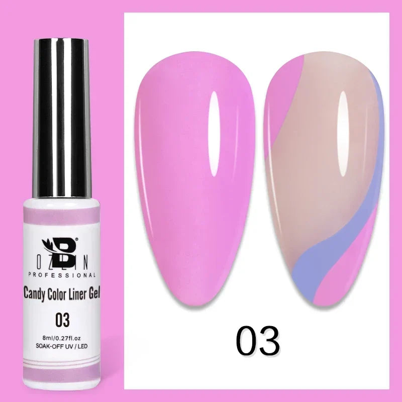 5ML Gold Silver Metallic Liner Paint Gel Polish Chrome Mirror Metal Effect Super Bright French UV LED Semi Permanent Nail Gel