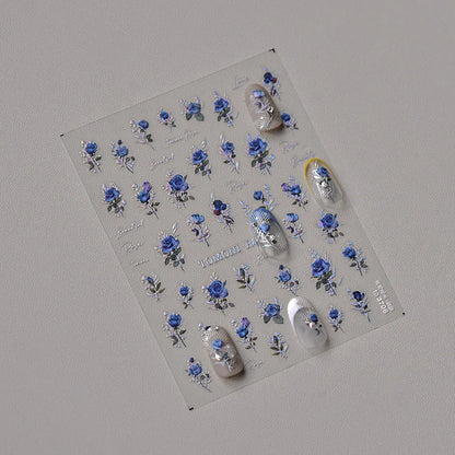 1pcs Dream Flower Window Shell Light Nail Art Stickers Japanese Flower Self Adhesive Stickers Press On Nails Decoration Decals