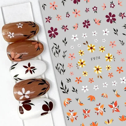 Cherry Blossom 3D Nail Stickers White Flower Petals Nail Art Decals Elegant Wedding Design Spring Sakura Manicure Slider Decor
