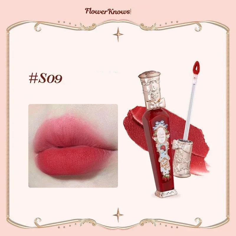 Flower Know Strawberry Rococo Cloud Liquid Lipstick Cream Lip Glaze Matte Milk Tea korean Makeup Long Lasting Lipgloss
