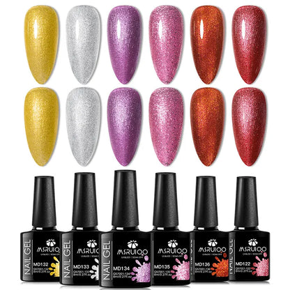 6pc Nail Gel Polish Set All-Season Ultra Pigmented Semi Permanent UV Painting Gel For Nails Salon DIY Manicure Varnish Design