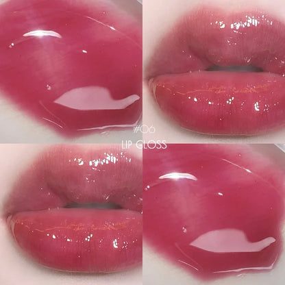 6 Color Mirror Lip Glaze Water Transparent Jelly Gloss Water Light Bright And Durable Natural Moisturizing