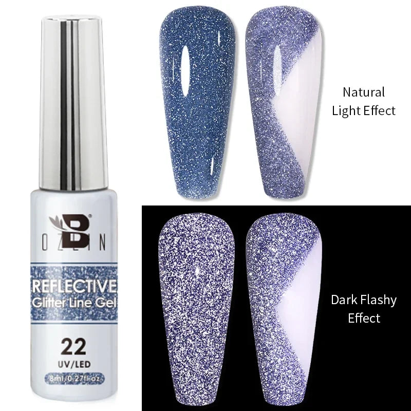5ML Gold Silver Metallic Liner Paint Gel Polish Chrome Mirror Metal Effect Super Bright French UV LED Semi Permanent Nail Gel