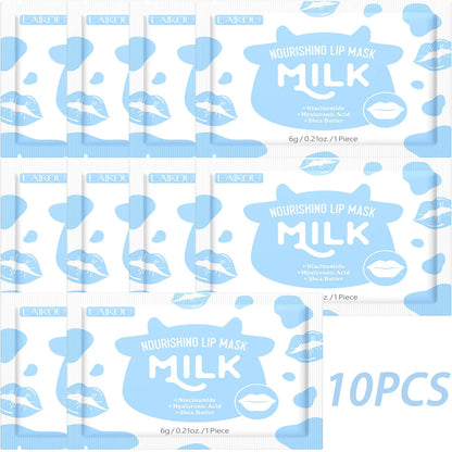 Laikou Milk Lip Mask Hydrating Repair Remove Lines Blemishes Lighten Lip Line Collagen Gel  Lips Pad Patches Skin Care Product