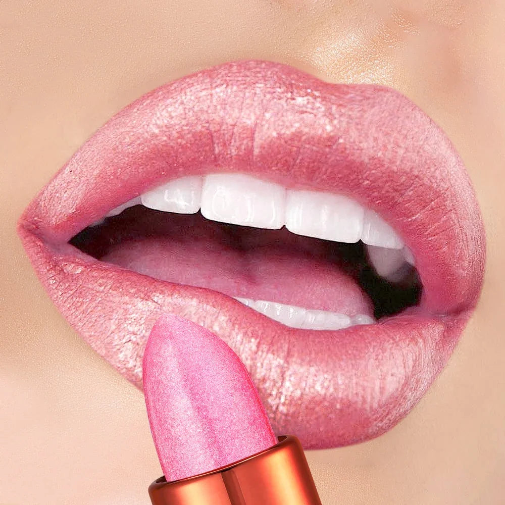 Rose smoke powder, bright starry sky, glossy velvet texture, durable, make your lips shiny, waterproof, anti-fouling.