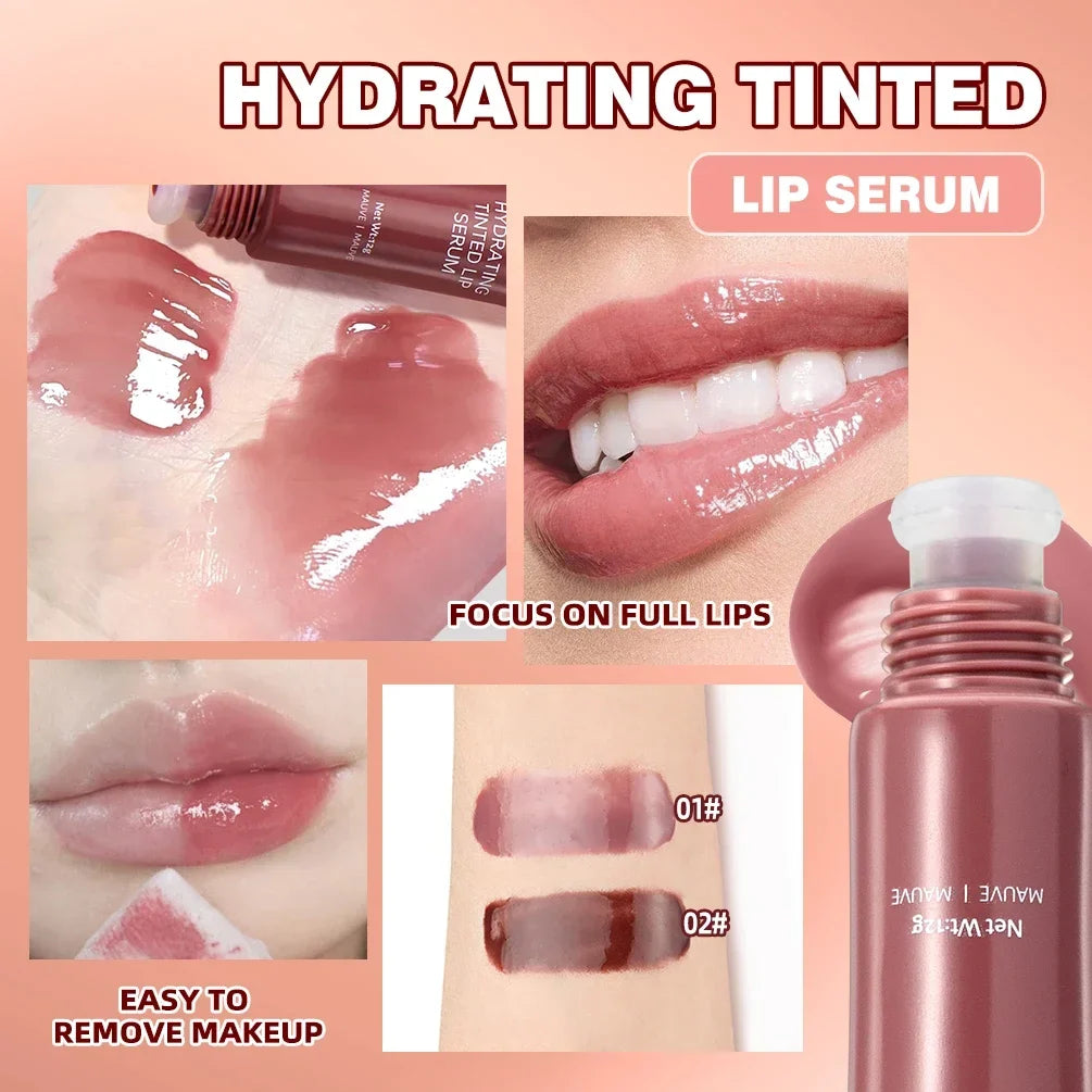 QIBEST Watery Crystal Clear Jelly Lip Oil Lip Balm Moisturizing Smoothing Lip Lines Jelly Pout Lip Gloss Glass Tinted Lip Glaze