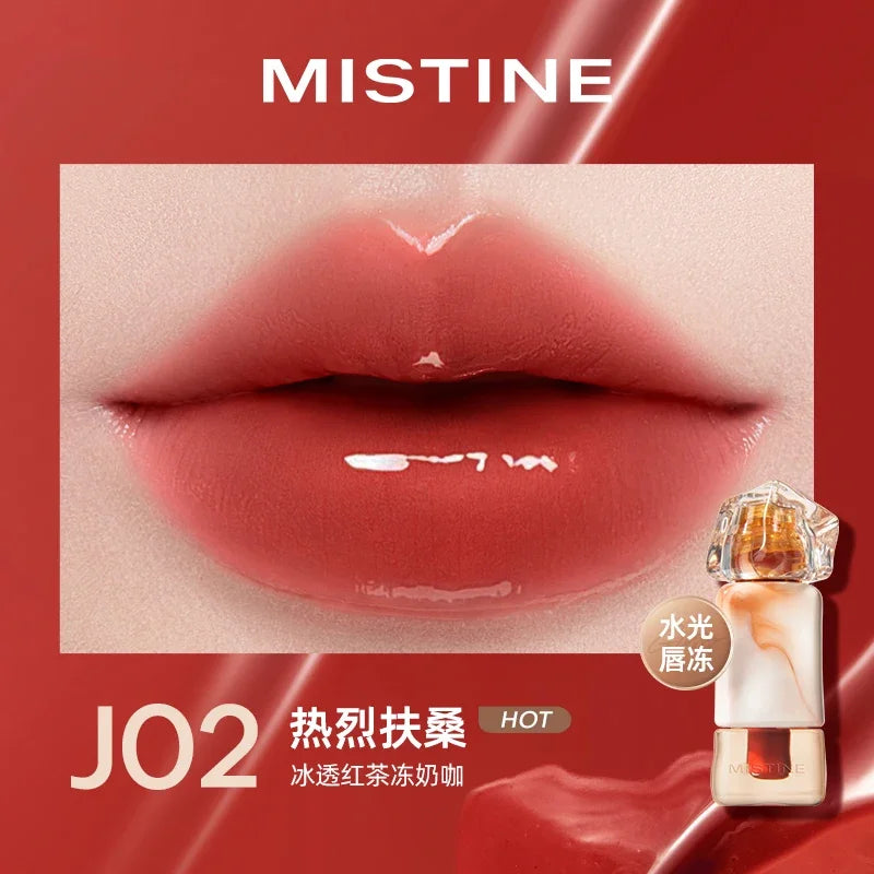 Mistine Lipstick Nude Long Wear Lip Creamy Korean Makeup Matte Lip Glaze Mirror Gloss Lip Jelly Long Lasting 2.9g