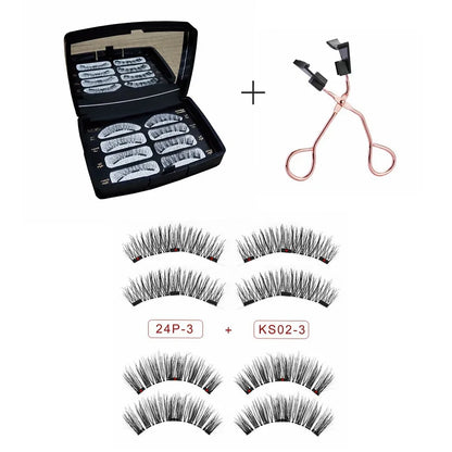3D 3 Magnetic Eyelashes Natural Soft Reusable Easy To Wear Eyelash Extension Beauty Makeup Tool fake mink false eyelashes