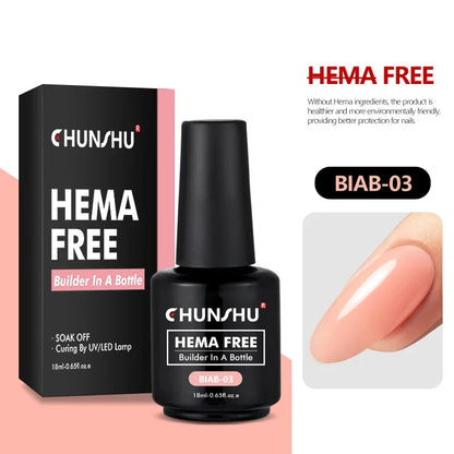 CHUNSHU Hema FREE Construction UV Gel 18ml Builder Nail Gel In A Bottle Semi Permanent Thick Rubber Base Gel Extension Nails Art