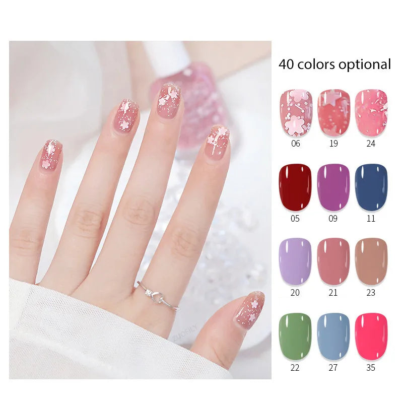 10ml Water-based Nail Polish Long Lasting Tearable Quick Dry No Bake Semi-permanent Varnish DIY Fashion Manicure 40 Color