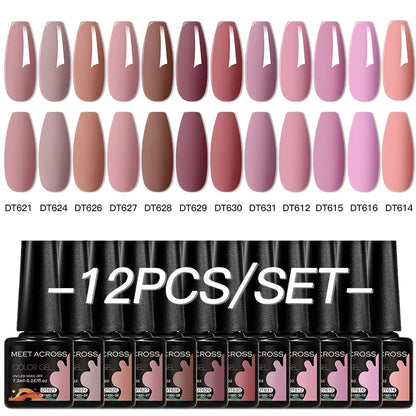 12pc All-season Nail Gel Polish Set Multicolor TPO HEMA Free Long-Lasting UV LED Nail Supplies for Women Daily & Party Wearing