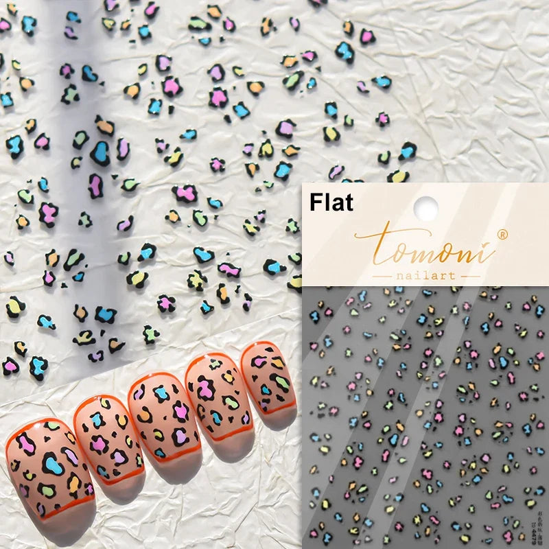 French Leopard Print Bowknot Lace Ribbon Rhinestone Pearl Bow Tie Simple White Black Nail Art Stickers Decoration Manicure Decal
