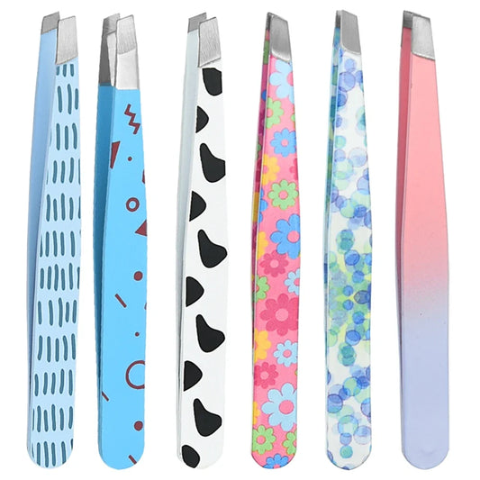 Colorful Eyebrow Tweezers Professional Stainless Steel Tweezers For Men and Women Beauty Clips Facial Hair Removal Makeup Tools