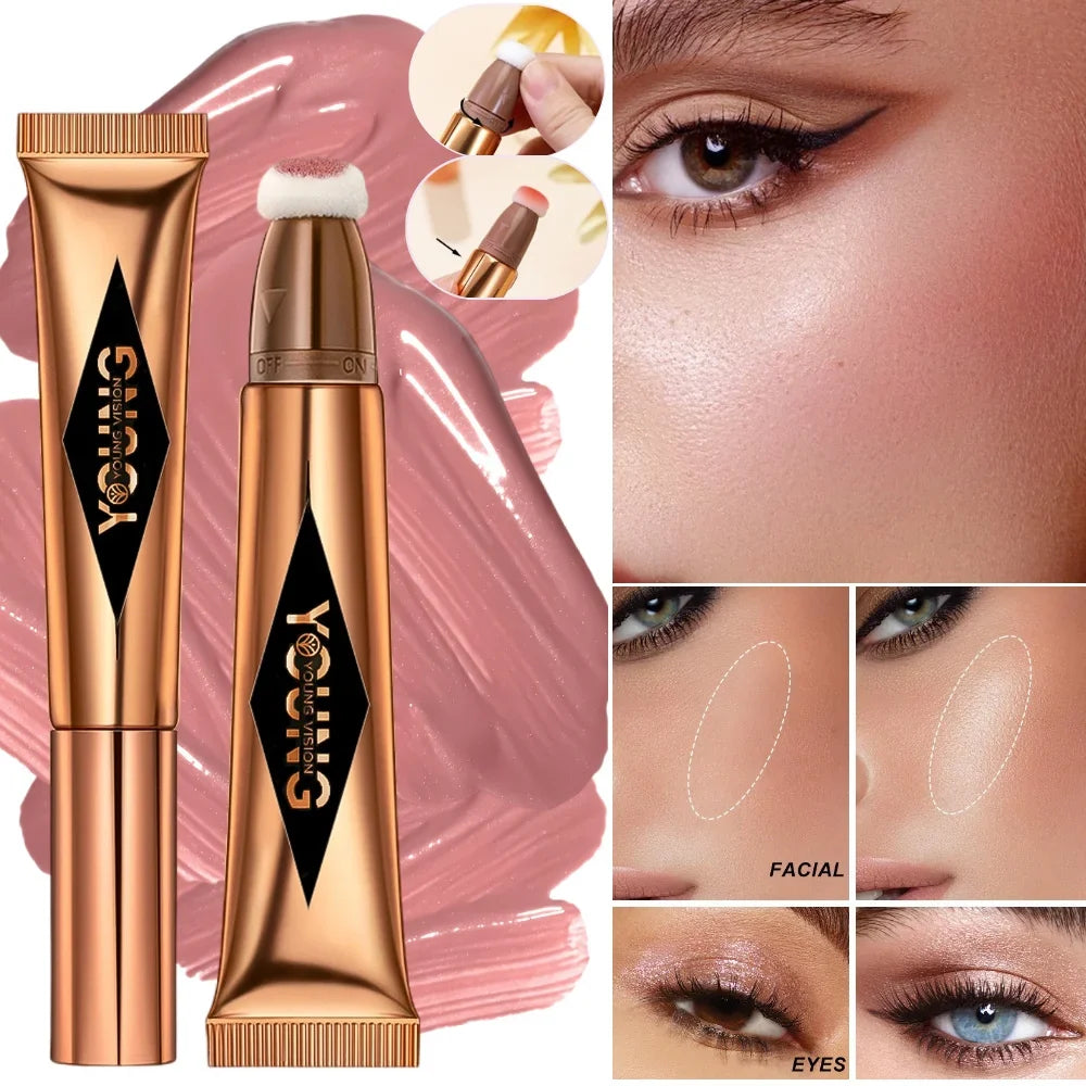 YOUNG VISION air cushion, powder blusher, high gloss stick, makeup liquid, rouge, 6 colors optional