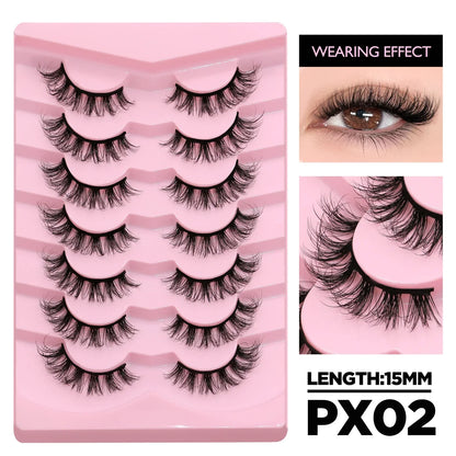 Cat Eyelashes Fluffy 3D Mink Eyelashes Natural Look False Lashes for Daily Party Wedding Lightweigh Reusable Makeup