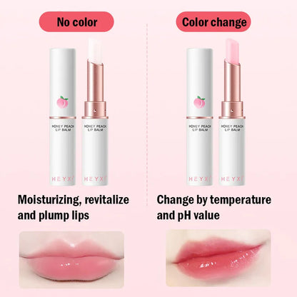 Honey Peach Lip Balm Color Change Lipstick Lips Plumper Moisturizing Hydrating Nourishing Beauty Lips Skin Carae Cosmetics