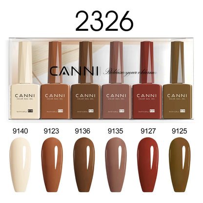 6pcs*9ml CANNI Nail Gel Polish Kit HEMA FREE Jade Jelly Nude Jelly Pink VIP Kit Christmas Gift French Nail Design Natural Color