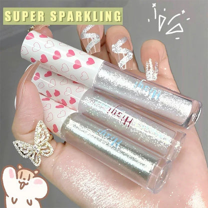 Liquid Eyeshadow Highlighter Waterproof Ultra Shiny Long-lasting Sheet Monochrome Glitter enhances silkworm eyeshadow
