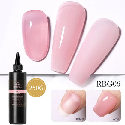 BORN PRETTY 250g Milky White Jelly Nude Gel Nail Polish Refilled Package Translucent Clear Semi Permanent Soak Off UV Gel