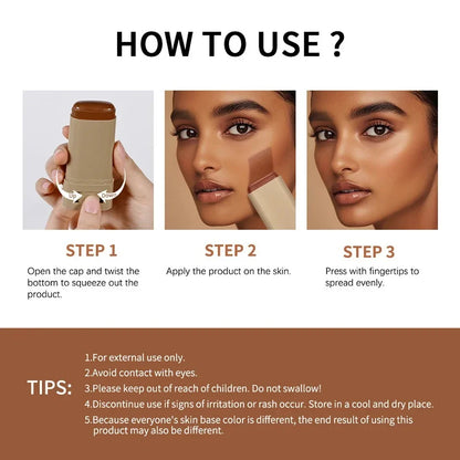 6Color Tinted Foundation Cream Stick Waterproof Lasting Oil-control Cover Acne Makeup Smooth Moisturize Concealer Serum Balm