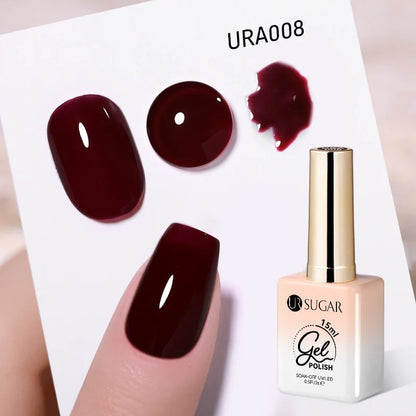 UR SUGAR 15ml Fiber Rubber Base Gel Upgrade Broken Nail Repaired Fiberglass Clear Quick Building UV Construction Gel Soak Off