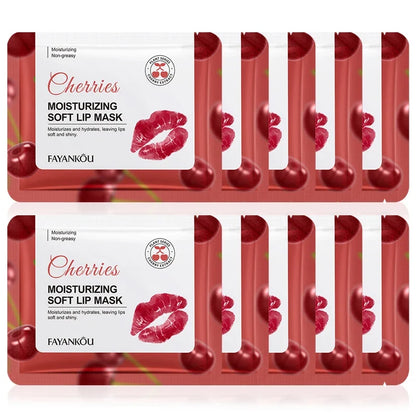 FAYANKOU Cherry Crystal Collagen Lip Mask Moisturizing Plump Lips Lips Moisturizer Lip Patches Lips Plumper Skin Care Products
