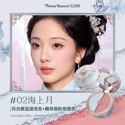 Flower Knows Blusher Butterfly Cloud Collar Collection Rouge Box Duo Blush For Dark Skin Peach Makeup For Cheeks Matte Finish