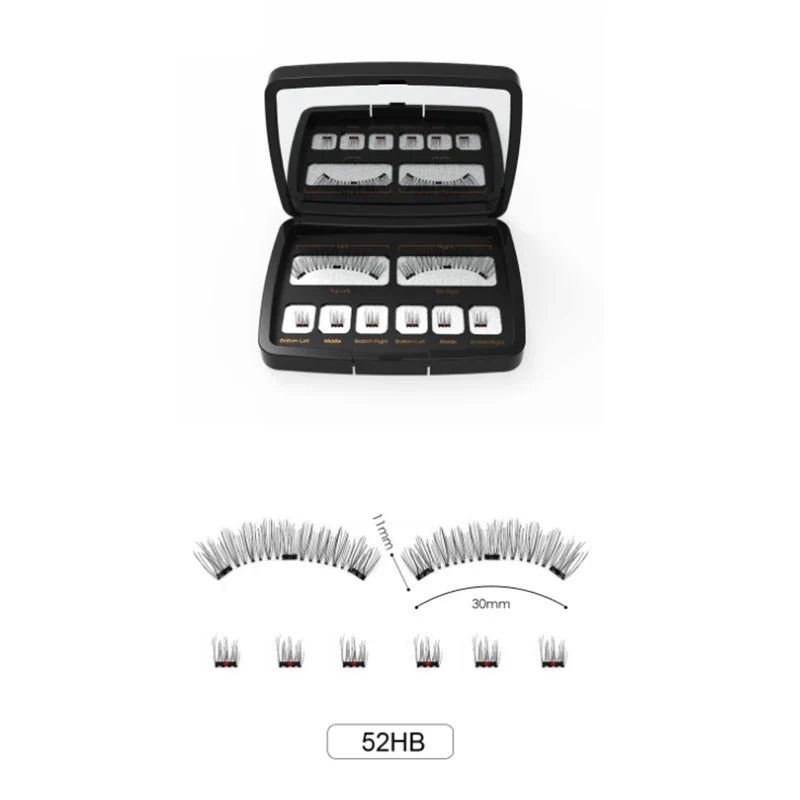3D 3 Magnetic Eyelashes Natural Soft Reusable Easy To Wear Eyelash Extension Beauty Makeup Tool fake mink false eyelashes
