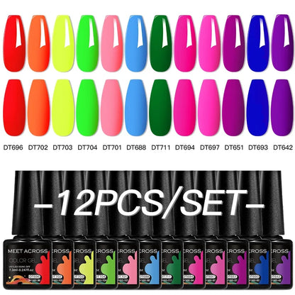 12pc All-season Nail Gel Polish Set Multicolor TPO HEMA Free Long-Lasting UV LED Nail Supplies for Women Daily & Party Wearing