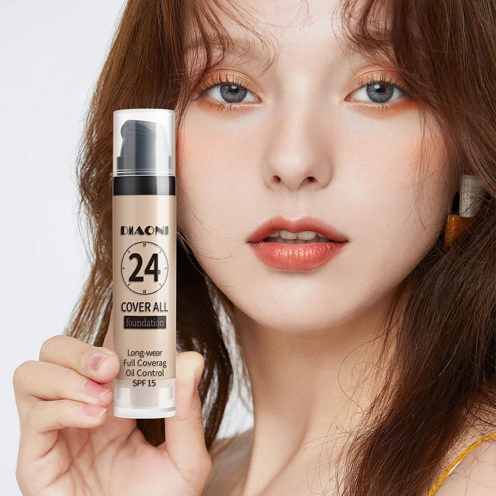 Professional makeup 9-color waterproof moisturizing liquid fully covering concealer 24H durable liquid foundation natural matt