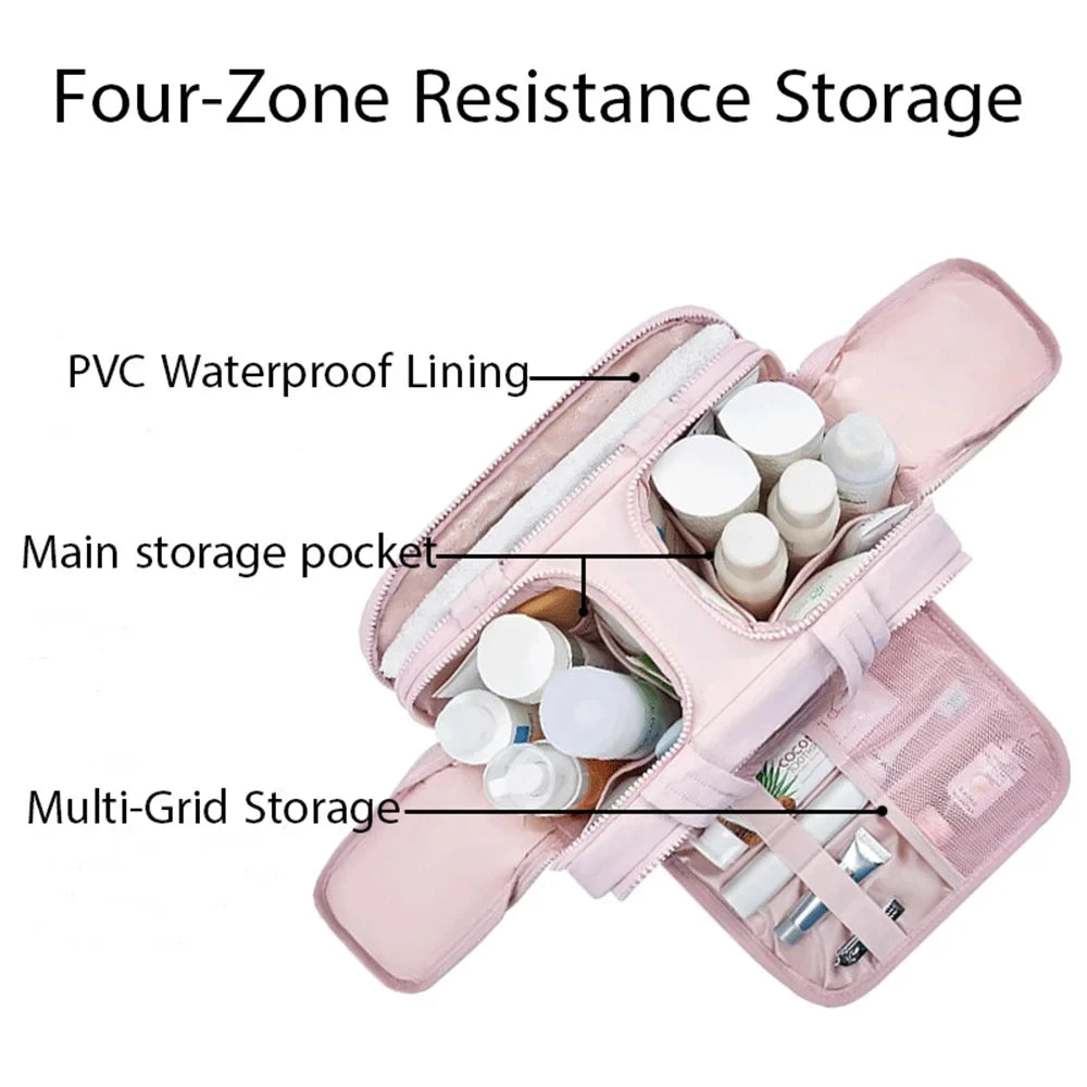 Large Capacity Cosmetic Bag Female Travel Wash Handbag Bathroom Partition Shower Makeup Pouch Waterproof Toiletries Organizer