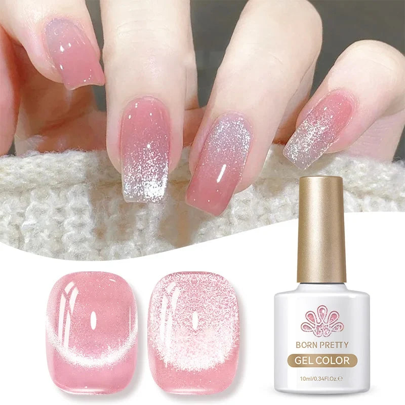 BORN PRETTY 10ml Fruit Purple Grape Cat Magnetic Gel Nail Polish 2025 New Whitening Guava Glass Beads Varnish Nail Supplies
