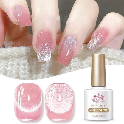 BORN PRETTY 10ml Fruit Purple Grape Cat Magnetic Gel Nail Polish 2025 New Whitening Guava Glass Beads Varnish Nail Supplies
