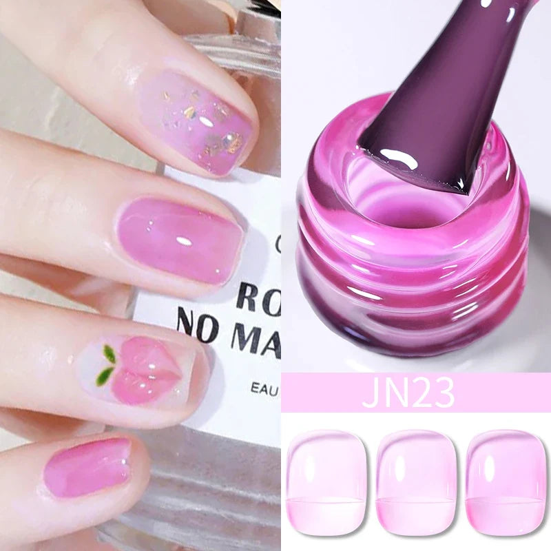 BORN PRETTY 10ml Blood Red Jelly Gel Nail Polish Halloween Nails Art Gel Polish Sheer Translucent Nail Gel for Winter Manicure