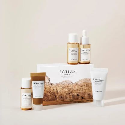 SKIN1004 Madagascar Centella Travel Kit, Toner, Ampoule, Soothing Cream, Cleansing Oil, Ampoule Foam, Basic Skincare Mini 5pcs