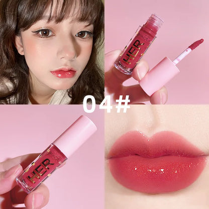 Water Light Lip Gloss Moisturizing Lipstick Jelly Mirror Lip Glaze Crystal Clear Hydrating Lip Plumping Gloss Korean Makeup